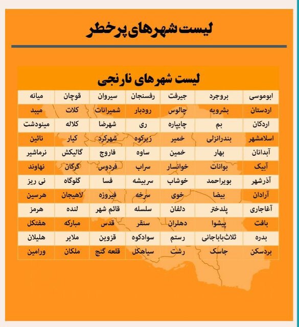 شهرهای رنگ نارنجی