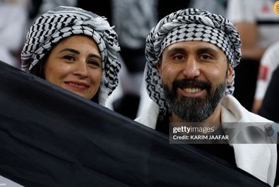 هواداران تیم فوتبال فلسطین در دیدار مقابل ایران