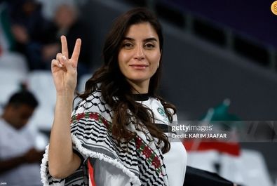 هواداران تیم فوتبال فلسطین در دیدار مقابل ایران