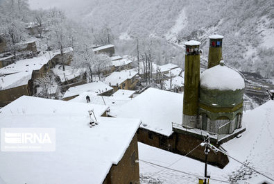 بارش برف در روستای تاریخی ماسوله